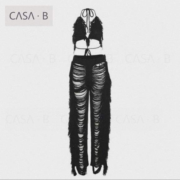 5⭐️CASA B| Tahlia Fringe Boheme Triangle Top + Tahlia Trousers BUNDLE - Picture 1 of 4